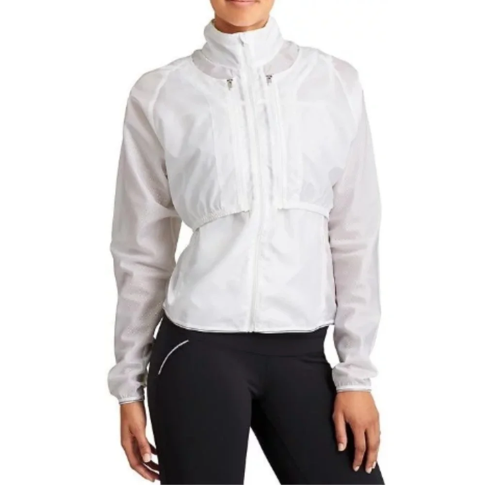 Athleta Lightweight Running Vest Cropped Jacket 3-in-1 White